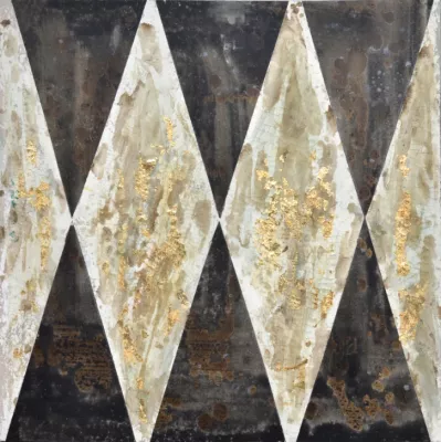Pikturë dekorative Cruth, kanavacë, kafe, bezhë, ar, 80x80x3 cm