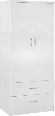 Dollap me 2 dyer dhe 2 sirtarë FH338.05 i bardhë 80x42,5x180,5 cm
