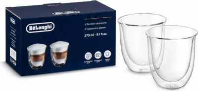 Gota termike DeLonghi Thermoglas 270 ml transparente, set 2 copë