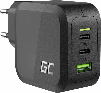 Karikues rrjeti Green Cell PowerGaN 65 W, 2x USB-C + 1x USB-A, 3.25 A, i zi