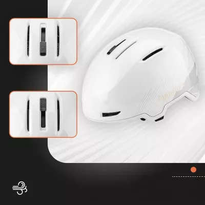 Helmetë ski/snowboard Qunature 10130003001, madhësi L (58-61 cm), PC+EPS, ventilim i rregullueshëm, jastëkë për veshë të heqshëm, mbajtës për syze, e bardhë