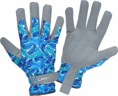 Dorëza pune LAHTI PRO L272708K, madhësia 8, lëkurë dhie/elastan, CE EN 420, blu/gri
