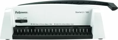 makinë lidhëse dokumentesh Fellowes Starlet 2+ manuale, kapacitet lidhje 120 fletë, shpinë plastike 16 mm, bardhë/zezë