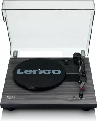 Gramafon Lenco LS-10WD me altoparlantë, bardhë/druri