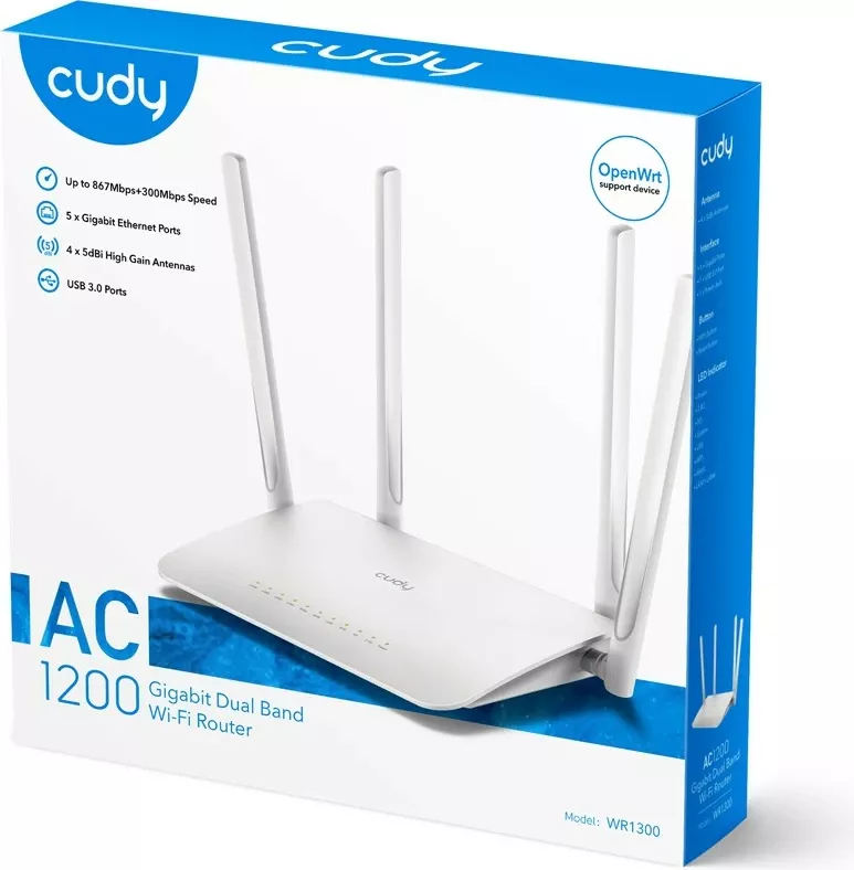 Router Cudy WR1300, Wi-Fi 5, Dual-band, i bardhë