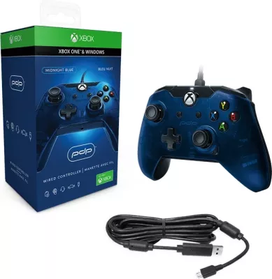 Kontroller me kabllo PDP Xbox Wired Controller, kabllo e shkëputshme 2.4 m, blu