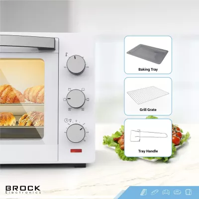 Furrë elektrike Brock TO 3001 WH 30L 1500W me konvekcion, e bardhë