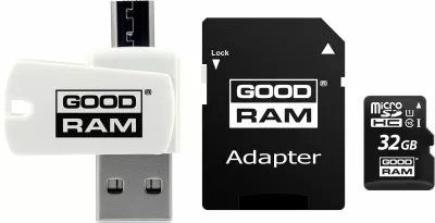 Kartë memorie GoodRam All in One microSDHC 16GB Class 10 UHS-I/U1, me adapter SD + lexues karte (M1A4-0160R12)
