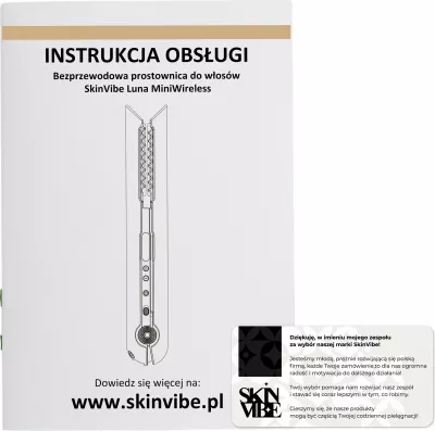 Drejtues flokësh SkinVibe Luna MiniWireless SV-003WH 22 W, pa kabllo, pllaka qeramike 20 mm, 3 temperatura 165-210°C, ekran LCD, fikje automatike, i bardhë
