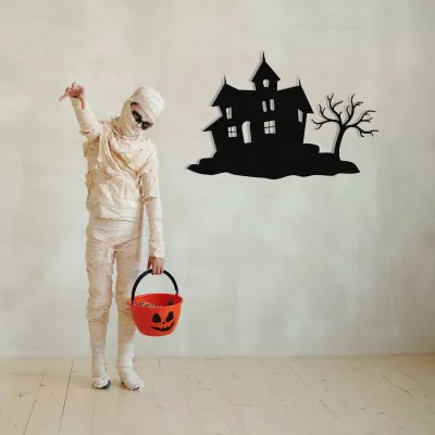 Aksesor dekorativ metalik për mur, Halloween, Wallity, 70x47cm
