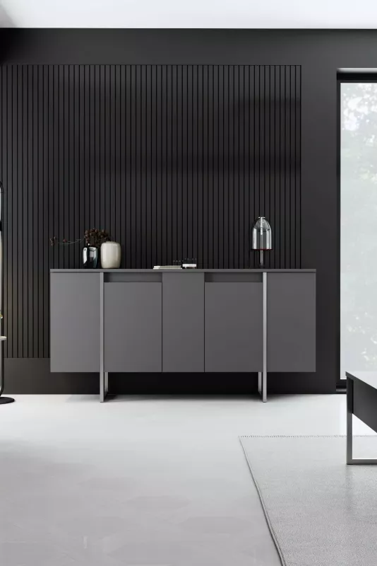 Set mobiljesh për dhomë dite, Hanah Home Luxe, antracit, argjend