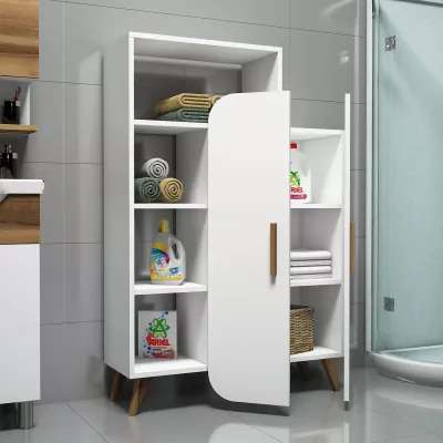 Raft librash Hanah Home, formë moderne, ngjyrë e bardhë