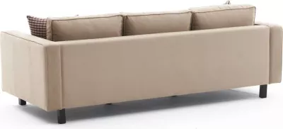 Divan treshe Atelier del Sofa, kadife, ngjyrë krem