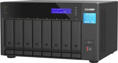 server NAS QNAP TVS-h874T-i7-32G, 8-bay, 32GB RAM DDR4, Thunderbolt 4, 2.5GbE, i zi
