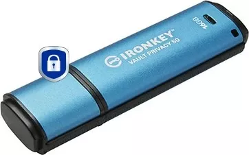 USB Kingston IronKey Vault Privacy 50 16GB, USB 3.2, zi/blu