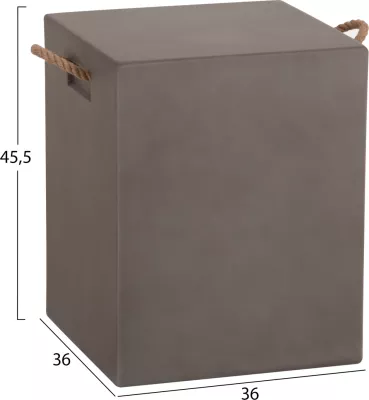 Stool katror me doreza litari, fiber cement, ngjyrë gri, ZAK FH6581.01, 36x36x43cm
