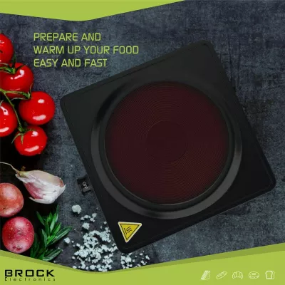 Rešo elektrike Brock EP 100 BK 1500W pllakë 18.5cm, e zezë