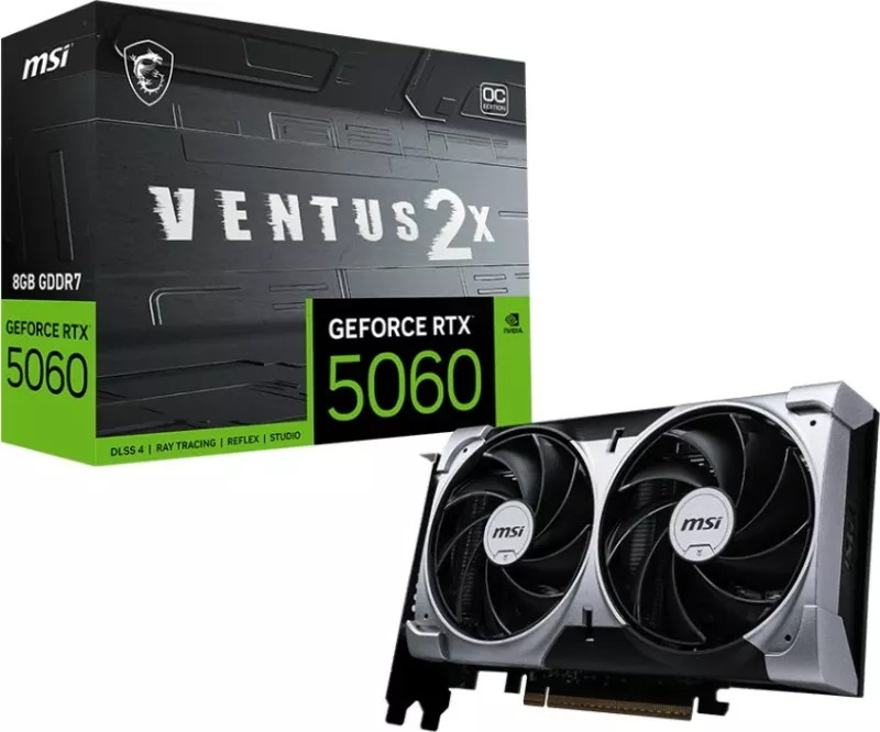 Kartelë grafike MSI RTX 5060 Ventus 2X OC 8GB GDDR7