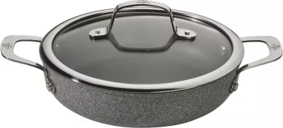 Tigan Ballarini SALINA 24cm, kapak xhami, alumini, gri