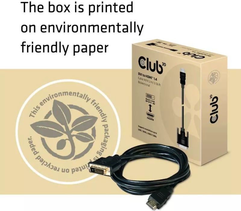 Kabllo DVI në HDMI Club3D 2m 4K30Hz e zezë