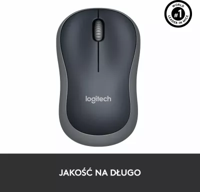 Maus Logitech M185 1000 DPI wireless me USB receiver, zi-gri