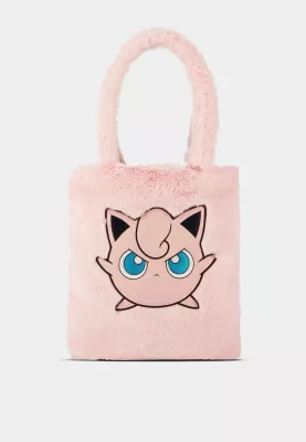 Çantë tote Difuzed Pokémon Jigglypuff, plush me qëndisje, rozë