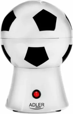 makinë kokoshkash ADLER AD4479 1200 W, pa vaj, dizajn top futbolli, bardhë/zi