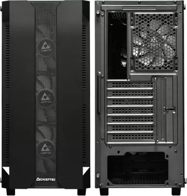 Kasë Chieftec Hunter GS-01B-OP, midi tower, xham i temperuar, RGB, e zezë