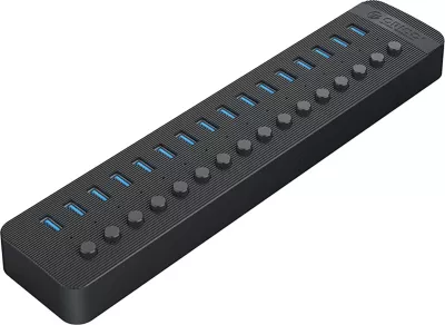 Hub USB 16 porta Orico CT2U3-16AB, USB 3.0, me çelësa individual, e zezë