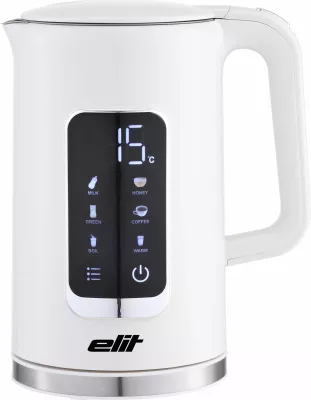 Ibrik elektrik Elit COOLTOUCH 1.7WH, 1.7L 2200W me ekran touch, i bardhë