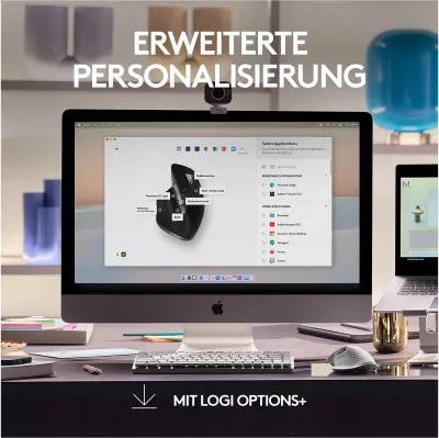 Maus Logitech MX Master 3S për Mac, Wireless, 8000 DPI, E zezë, Argjendtë