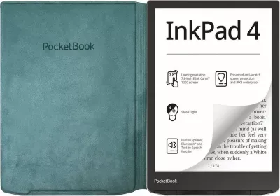 Mbështjellës flip PocketBook InkPad 4 / InkPad Color 2 7.8\" prej lëkure ekologjike, jeshile
