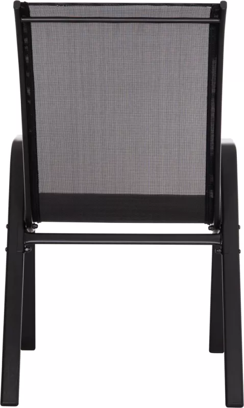Karrige për jashtë LEON FH5000.43, kornizë metalike e zezë & textilene, set prej 4 copash, 55x70x91Hcm