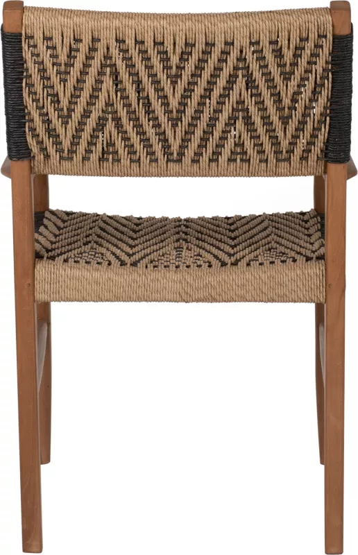 Karrige me krahë për ngrënie, dru teak, litar sintetik, 57x66x86H cm, FH9383.01