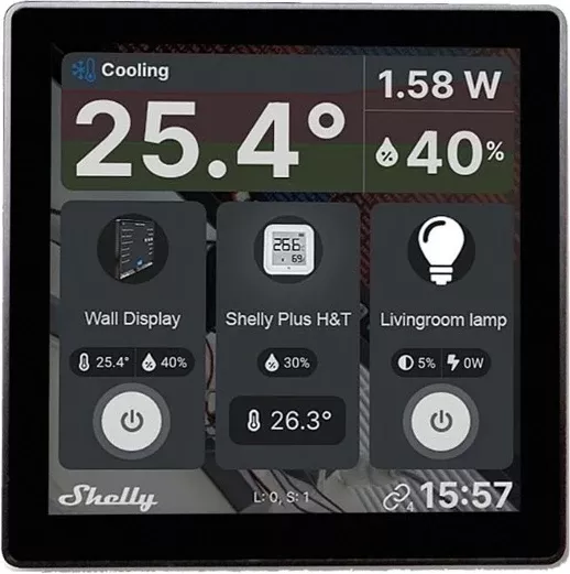 Display muri Shelly, Wireless, Touch, 10.2 cm, e zezë
