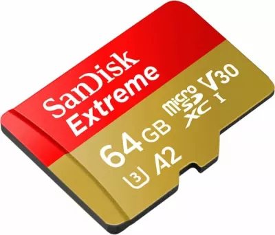 kartelë memorie microSDXC SanDisk Extreme SDSQXAH-064G-GN6MA 64GB UHS-I U3 V30 A2 C10 deri 170MB/s lexim deri 130MB/s shkrim, me adapter SD