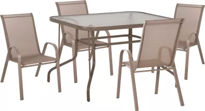 Set kopshti tavolinë & karrige LEON FH21041, 5 pjesë, ngjyrë shampanjë