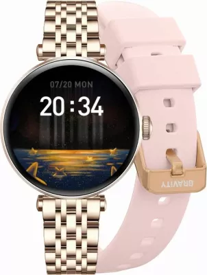 Smartwatch Gravity unisex, rozë-argjendtë