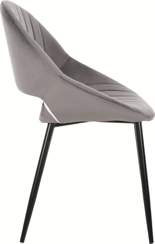 Karrige për ngrënie ODEN FH9001.01, kadife gri, këmbë metalike të zeza, 52x55x84H cm