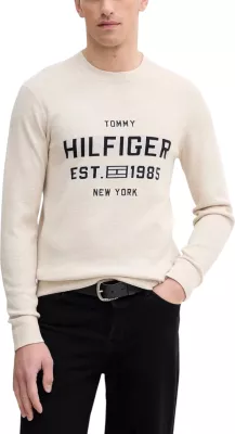 Xhemper për meshkuj Tommy Hilfiger ATHLEISURE Crew Neck MW0MW39533, bezhë e çelët