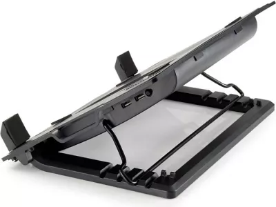 Mbajtëse ftohëse laptopi Conceptronic 1-Fan, USB-A 2.0, deri 17 inç, e zezë