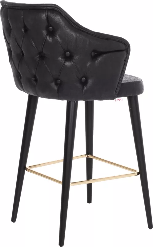 Karrige për bar profesionale FH9281.14, lloj NUBUCK, dru i zi, 50x62x108,5H cm