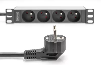 PDU Digitus 1U, 4xCEE7/5, 230V/16A, e zezë