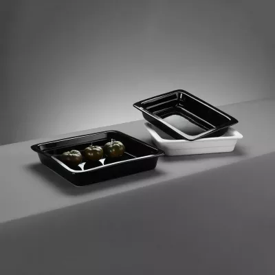 enë GN 2/3 porcelani, Fine Dine, 350x325x60 mm, e zezë