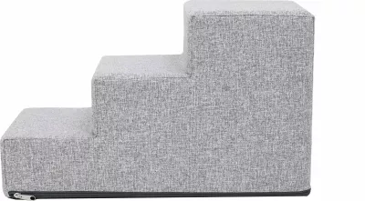 Shkallë për qen Hobbydog Small Steps Inari 30x50x30 cm, gri e çelët