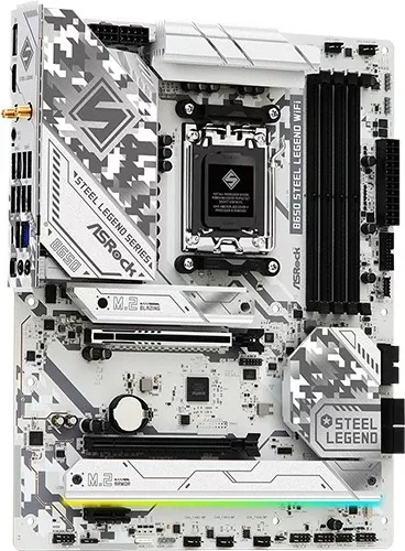 Pllakë amë ASRock B650 Steel Legend WiFi, Socket AM5, DDR5, 192 GB, e bardhë