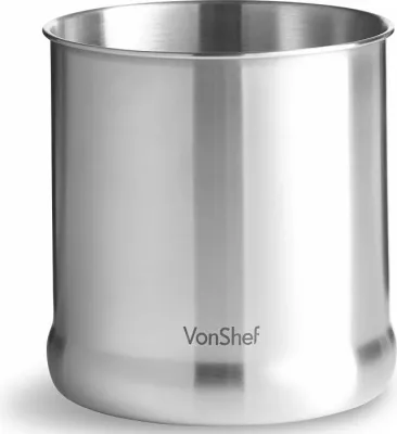 Mbajtës veglash kuzhine VonShef 1507143, çelik inox, deri 20 vegla, 17.5 x 17.5 cm, argjendtë