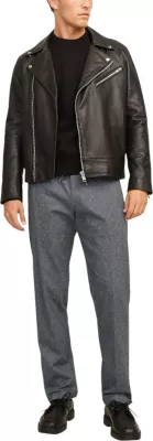 Pantallona për meshkuj Jack & Jones JPSTKANE JJHERRINGBONE 12259594, gri [Madhësia: XS]