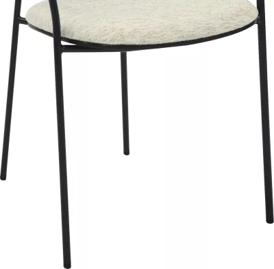 Karrige për ngrënie VIKKI FH9980.02 metal & dru në pëlhurë e zezë-krem, 54x54x75.5H cm, set prej 2 copë