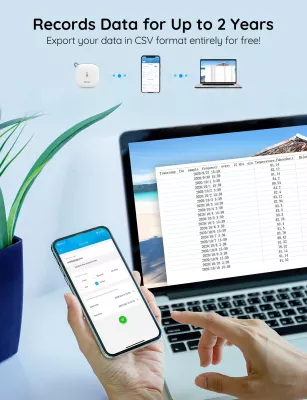 Termo-higrometër Wi‑Fi Govee H5179, Bluetooth, njoftime në aplikacion, i bardhë